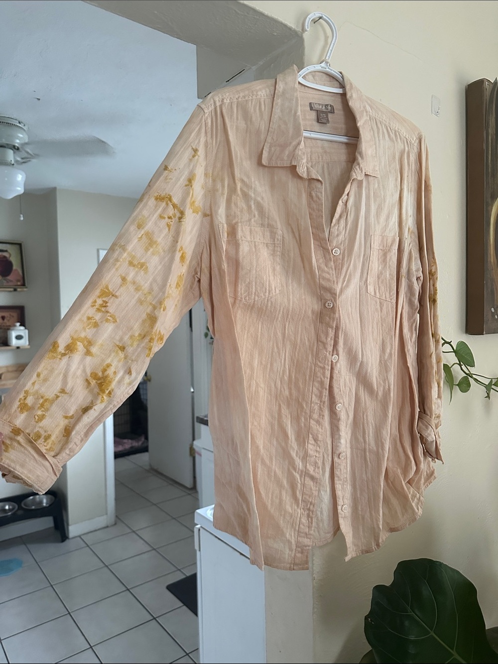100% cotton dyed with avocado and marigold leaves